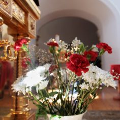 21 апреля. Радоница.  Сме́рти пра́зднуем умерщвле́ние, а́дово разруше́ние, ино́го жития́ ве́чнаго нача́ло, и игра́юще пое́м Вино́внаго, еди́наго благослове́ннаго отце́в Бо́га и препросла́вленнаго.